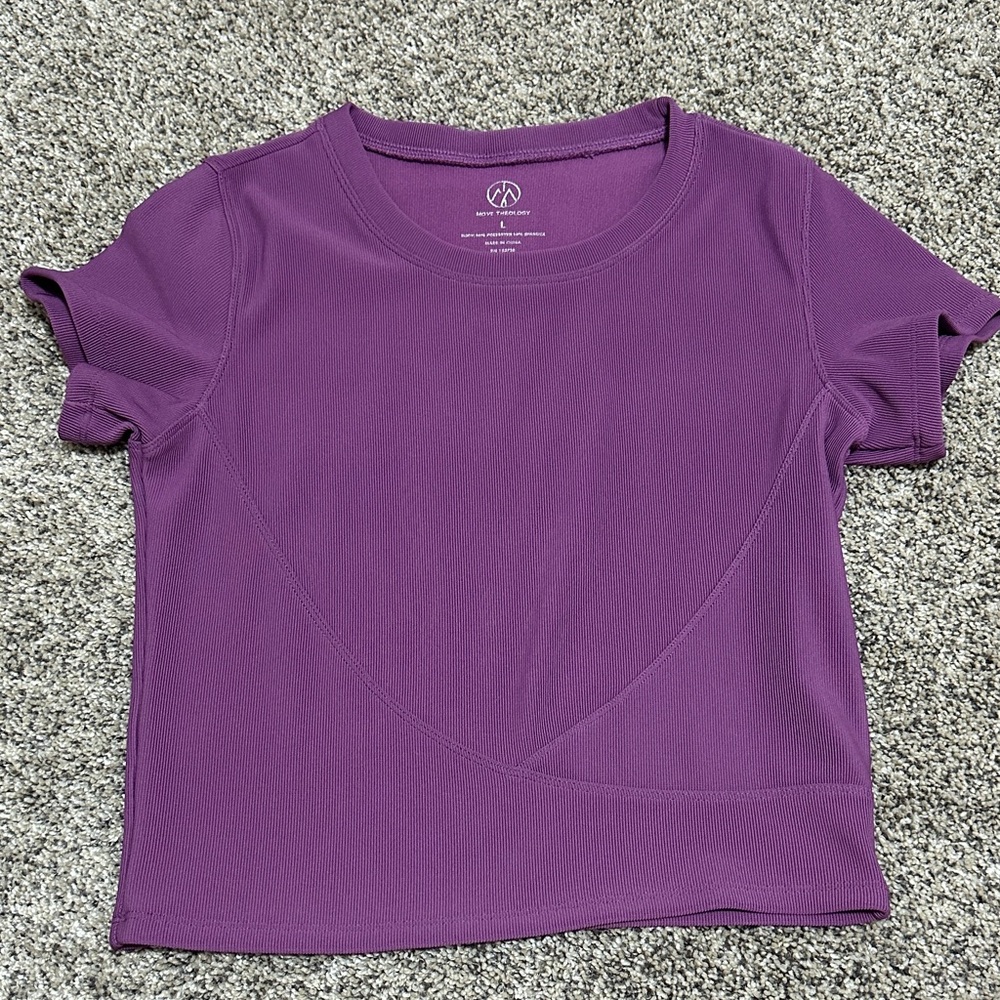 Vibrant Purple Short Sleeve Women's Athletic Top